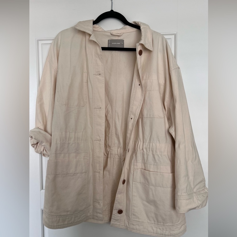 Linen blend everlane chore jacket